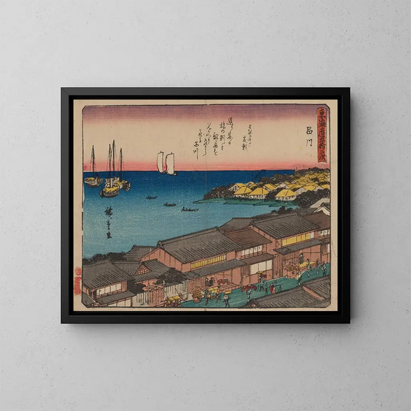 Tokaido gojusantsugi, piastra 2 - Andō Hiroshige — quadro incorniciato alla parete