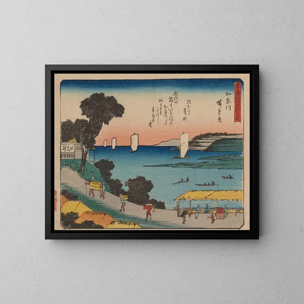 Tokaido, cinquanta-tre stazioni, plan 04 - Andō Hiroshige — quadro incorniciato alla parete