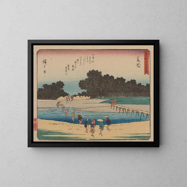 Tokaido gojusantsugi, piastra 23 - Andō Hiroshige — quadro incorniciato alla parete