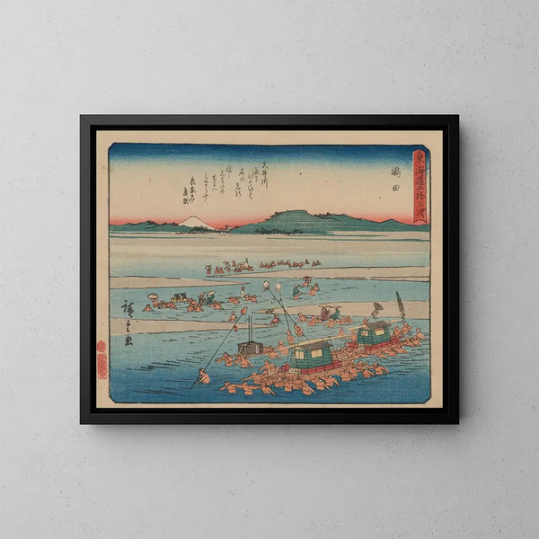 Tokaido gojusantsugi, piastra 24 - Andō Hiroshige — quadro incorniciato alla parete