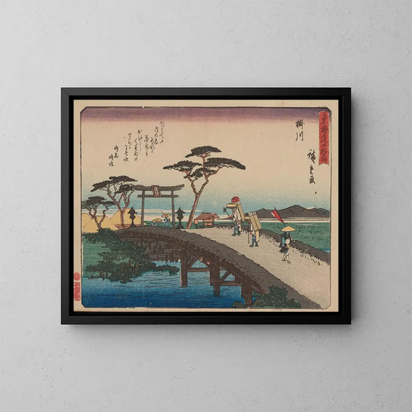 Tokaido gojusantsugi, piastra 27 - Andō Hiroshige — quadro incorniciato alla parete