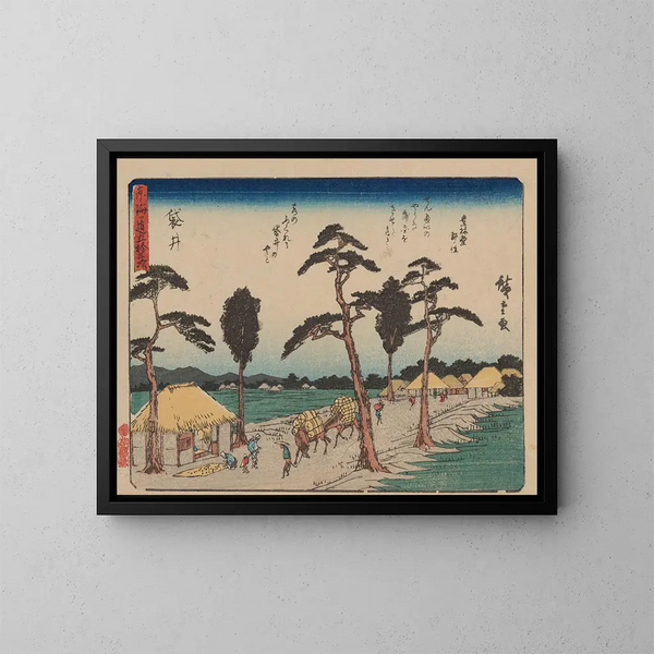 Tokaido gojusantsugi, piastra 28 - Andō Hiroshige — quadro incorniciato alla parete