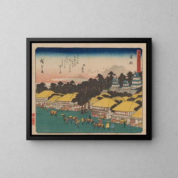Tokaido gojusantsugi, piastra 30 - Andō Hiroshige — quadro incorniciato alla parete