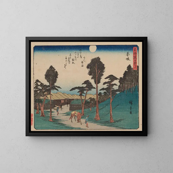 Tokaido, cinquanta-tre stazioni, tavola 37 - Andō Hiroshige — quadro incorniciato alla parete