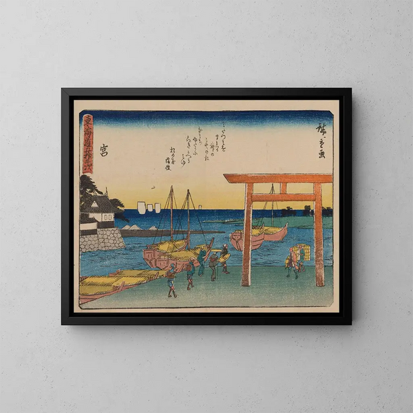 Tokaido, cinquanta-tre stazioni, tavola 42 - Andō Hiroshige — quadro incorniciato alla parete