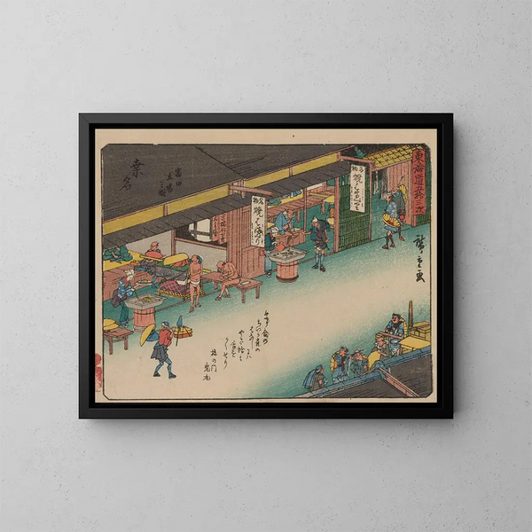 Tokaido gojusantsugi, piastra 43 - Andō Hiroshige — quadro incorniciato alla parete