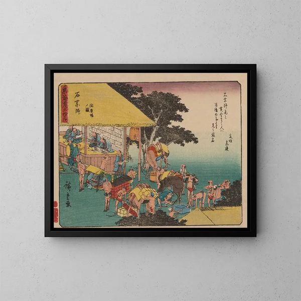 Tokaido gojusantsugi, piastra 45 - Andō Hiroshige — quadro incorniciato alla parete
