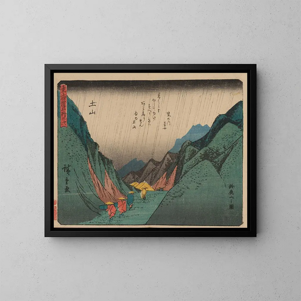 Tokaido gojusantsugi, piastra 50 - Andō Hiroshige — quadro incorniciato alla parete