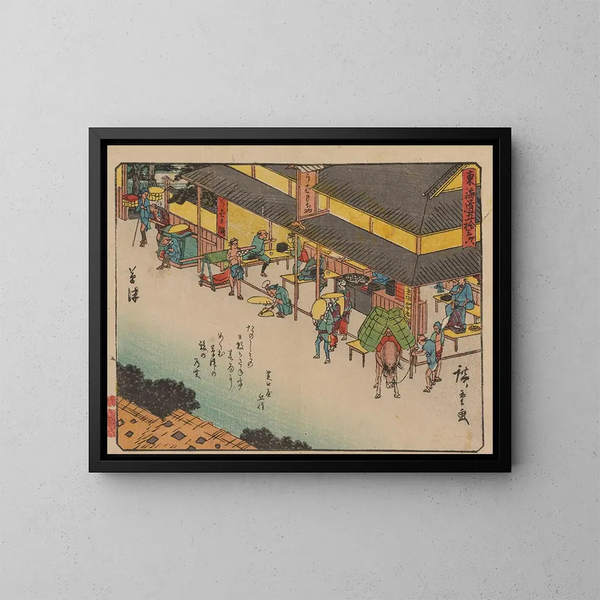 Tokaido gojusantsugi, piastra 53 - Andō Hiroshige — quadro incorniciato alla parete