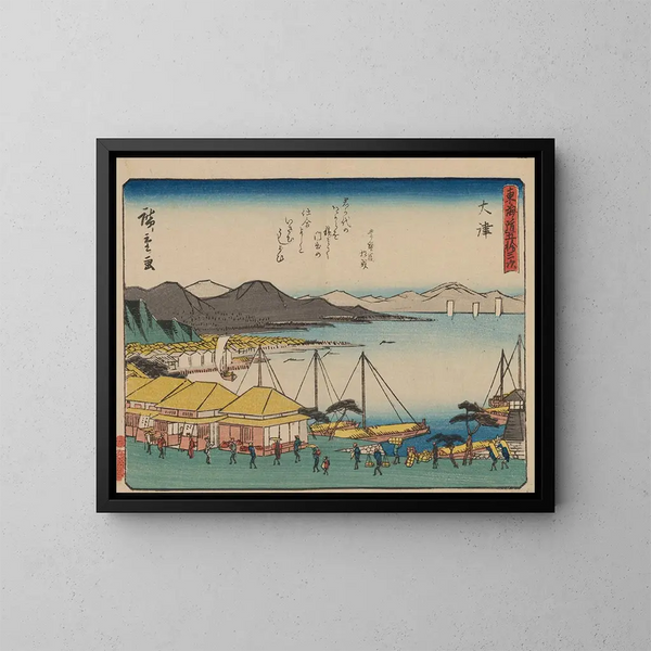 Tokaido gojusantsugi, piastra 54 - Andō Hiroshige — quadro incorniciato alla parete