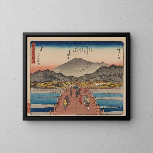 Tokaido gojusantsugi, piastra 55 - Andō Hiroshige — quadro incorniciato alla parete