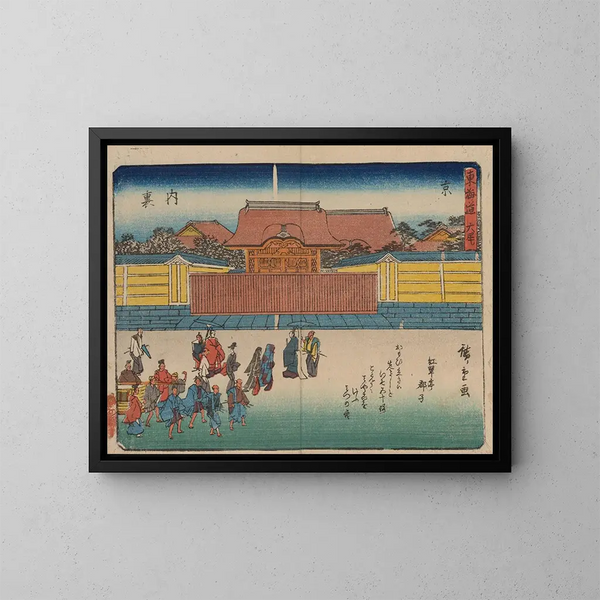 Tokaido gojusantsugi, piastra 56 - Andō Hiroshige — quadro incorniciato alla parete