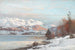 Paesaggio invernale con luce mattutina sulle montagne sullo sfondo vista sulle Alpi - Anders Andersen-Lundby — vista dell’opera