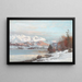 Paesaggio invernale con luce mattutina sulle montagne sullo sfondo vista sulle Alpi - Anders Andersen-Lundby — quadro incorniciato alla parete