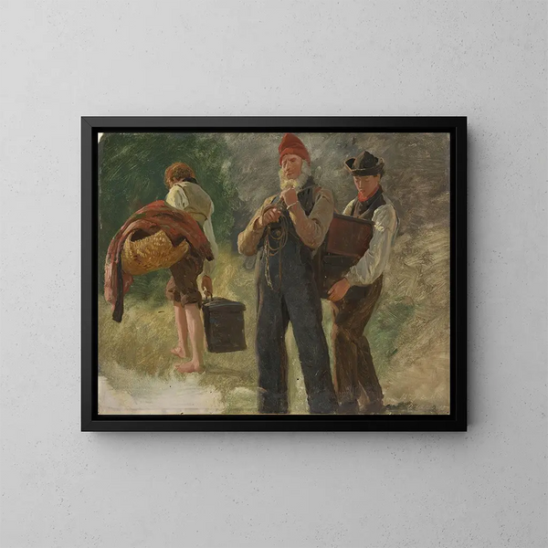 Studio di contadini con carichi - Anders Askevold — quadro incorniciato alla parete