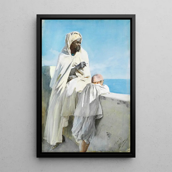 Uomo e ragazzo ad Algeri - Anders Zorn — quadro incorniciato alla parete