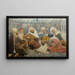 L'Esorcismo, musicisti arabi che scacciano i djinn dal corpo di un bambino - André Brouillet — quadro incorniciato alla parete