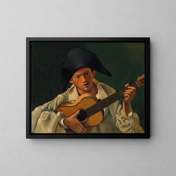 Busto di Arlecchino con la chitarra - André Derain — quadro incorniciato alla parete