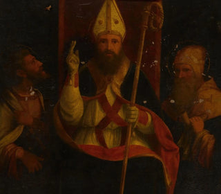 Andrea Previtali - Saint Augustine enthroned with Saint Anthony Abbot and another saint.webp