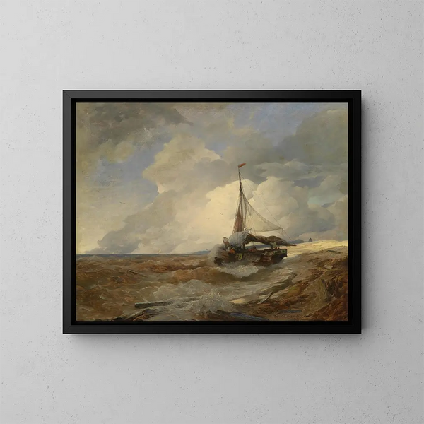 Bateau de pêche en détresse - Andreas Achenbach — quadro incorniciato alla parete