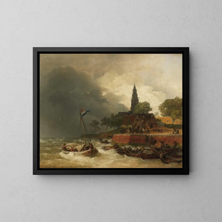 Andreas Achenbach - Hollndischer Hafen bei Sturm.webp