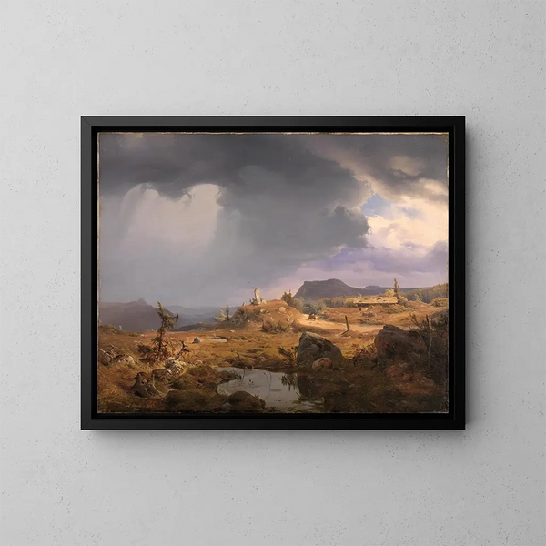 Paesaggio norvegese - Andreas Achenbach — quadro incorniciato alla parete