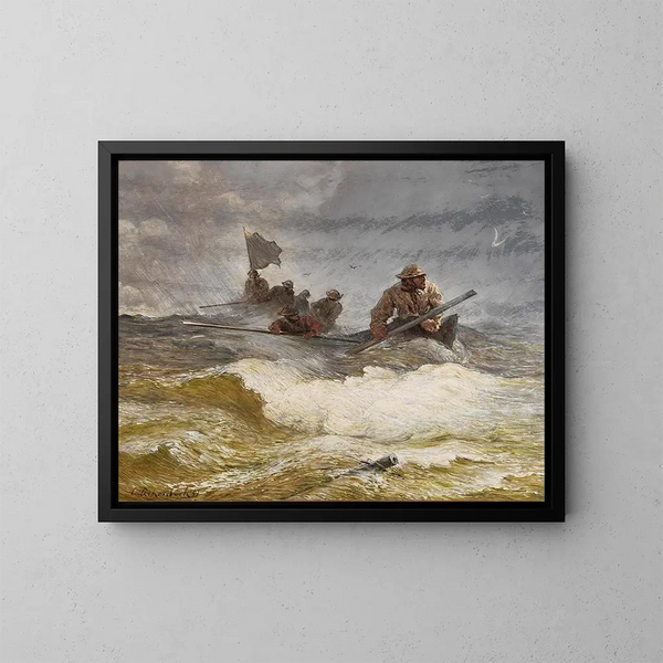 di salvataggio in mare - Andreas Achenbach — quadro incorniciato alla parete