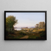 Vista sulla collina con il castello di Skanderborg, Jutland, e il memoriale a Federico VI - Andreas Juuel — quadro incorniciato alla parete