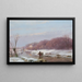 Paesaggio invernale con raccoglitori di legna sul ghiaccio - Andreas Schelfhout — quadro incorniciato alla parete