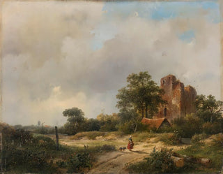 Andreas Schelfhout - Landscape with the Ruins of Brederode Castle in Santpoort.webp