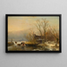 Scène d'hiver sur la glace avec des ramasseurs de bois - Andreas Schelfhout — quadro incorniciato alla parete