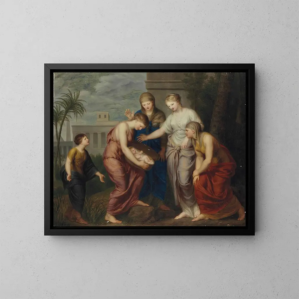 La scoperta di Mosè - Andries Cornelis Lens — quadro incorniciato alla parete