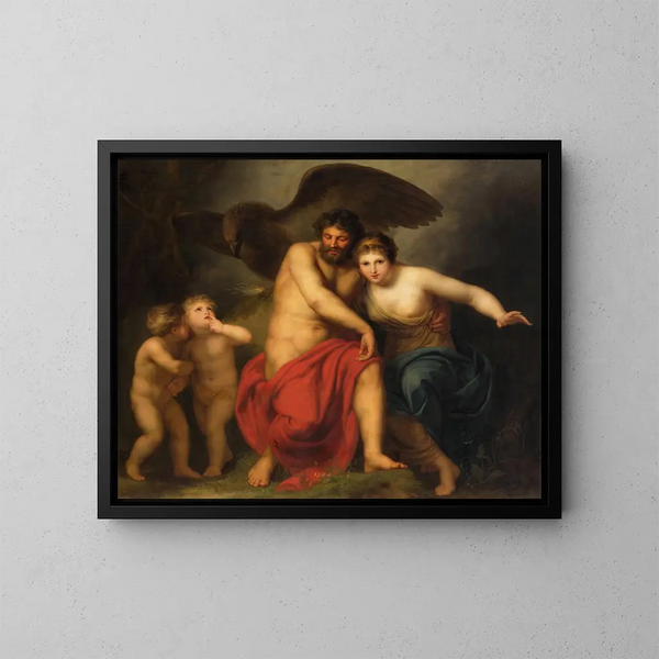 Zeus e Era sul monte Ida - Andries Cornelis Lens — quadro incorniciato alla parete