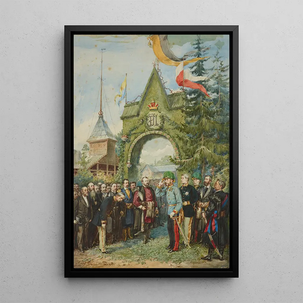 L'Imperatore visita la scuola di silvicoltura - Andrzej Bronisław Grabowski — quadro incorniciato alla parete