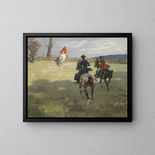Caccia alla muta - Angelo Jank — quadro incorniciato alla parete