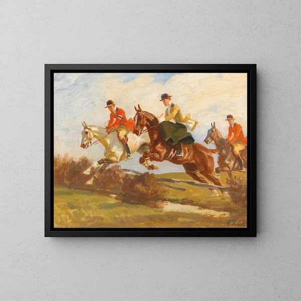 Cavaliere in primavera - Angelo Jank — quadro incorniciato alla parete