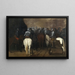 Cavalerie in un paesaggio notturno - Aniello Falcone — quadro incorniciato alla parete
