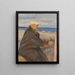Michael Ancher che dipinge sulla riva - Anna Ancher — quadro incorniciato alla parete
