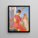 La madre intreccia i capelli del bambino - Anna Ancher — quadro incorniciato alla parete