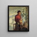 Due bambine che imparano a cucire - Anna Ancher — quadro incorniciato alla parete