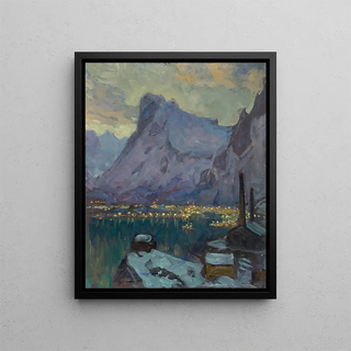 Anna Boberg - Svolvaer Harbour at the Height of the Fishing Season Study from Lofoten.webp