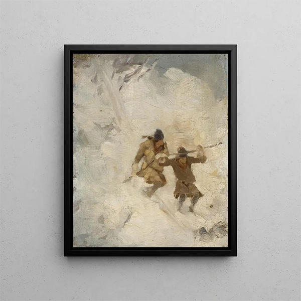 Studio di due sciatori Sami - Anna Nordlander — quadro incorniciato alla parete
