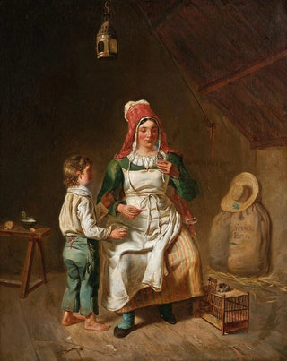 AnneGenevive Greuze - Mor och son med en fgel.webp