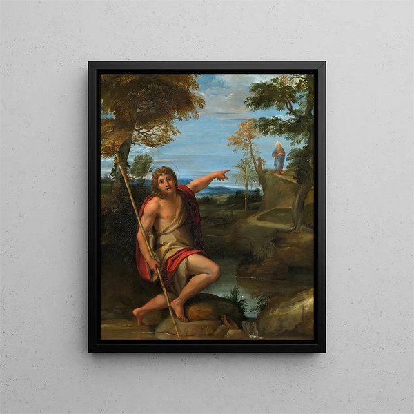 San Giovanni Battista testimonia - Annibale Carracci — quadro incorniciato alla parete