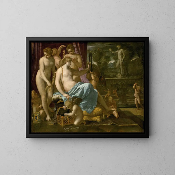 Venere ornata dalle Grazie - Annibale Carracci — quadro incorniciato alla parete