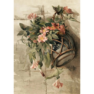 Annie Nowell - Pink Flowers in Hanging Vase.webp