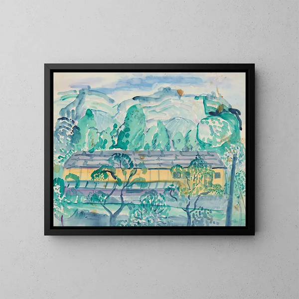 Casa nella verde - Anny Dollschein — quadro incorniciato alla parete