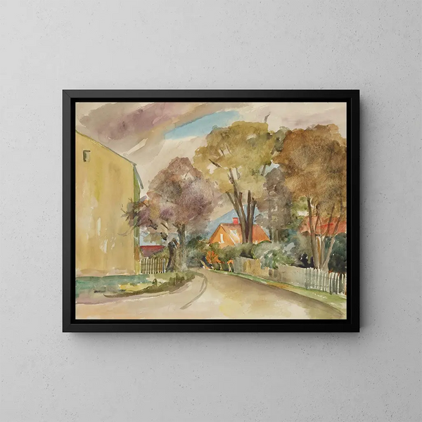 Rue d'automne - Anny Dollschein — quadro incorniciato alla parete