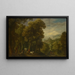 Paesaggio boscoso con carrozza - Anonimo — quadro incorniciato alla parete