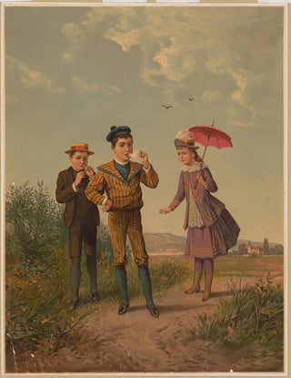 Anonymous - Girl watching two boys smoking cigarettes.webp